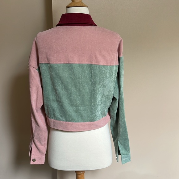 SHEIN XS multicolor cropped corduroy jacket - Picture 2 of 3